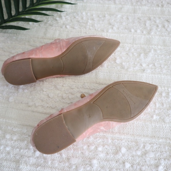 Marc Fisher crushed velvet pointy toe pink flats - Picture 4 of 5